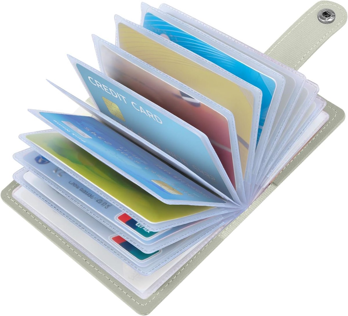 Creditcardhouder voor Mannen en Vrouwen, Dunne RFID-blokkerende | Betaalpas Portemonnee Zacht PU Leer ID Bankpas Etui met 26 Verdikking Kaartsleuven Reizen Zakenkaarthouder (Grijs)