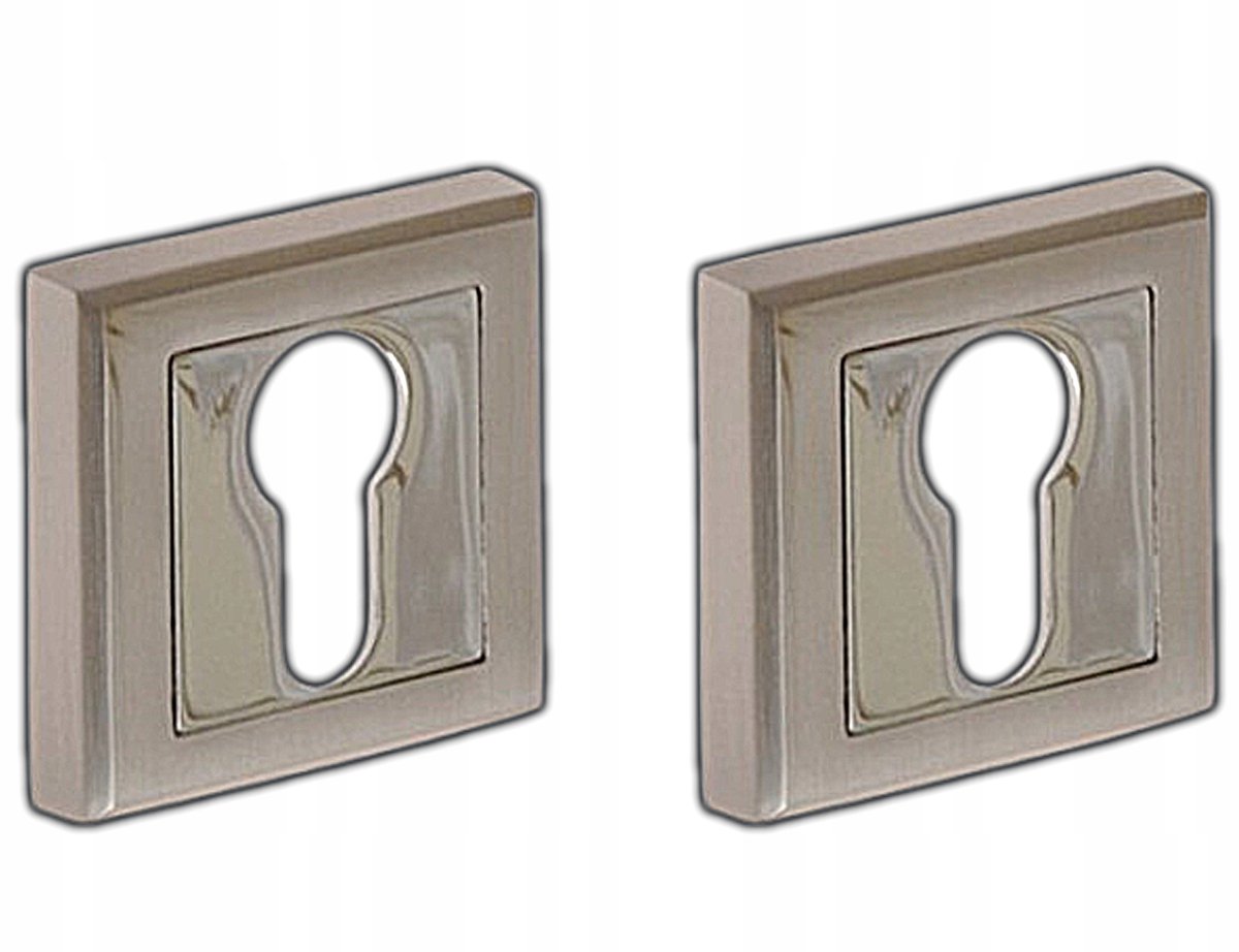 Kwadrat Schild voor Cilinderprofiel - Nikkel Satin/Chroom