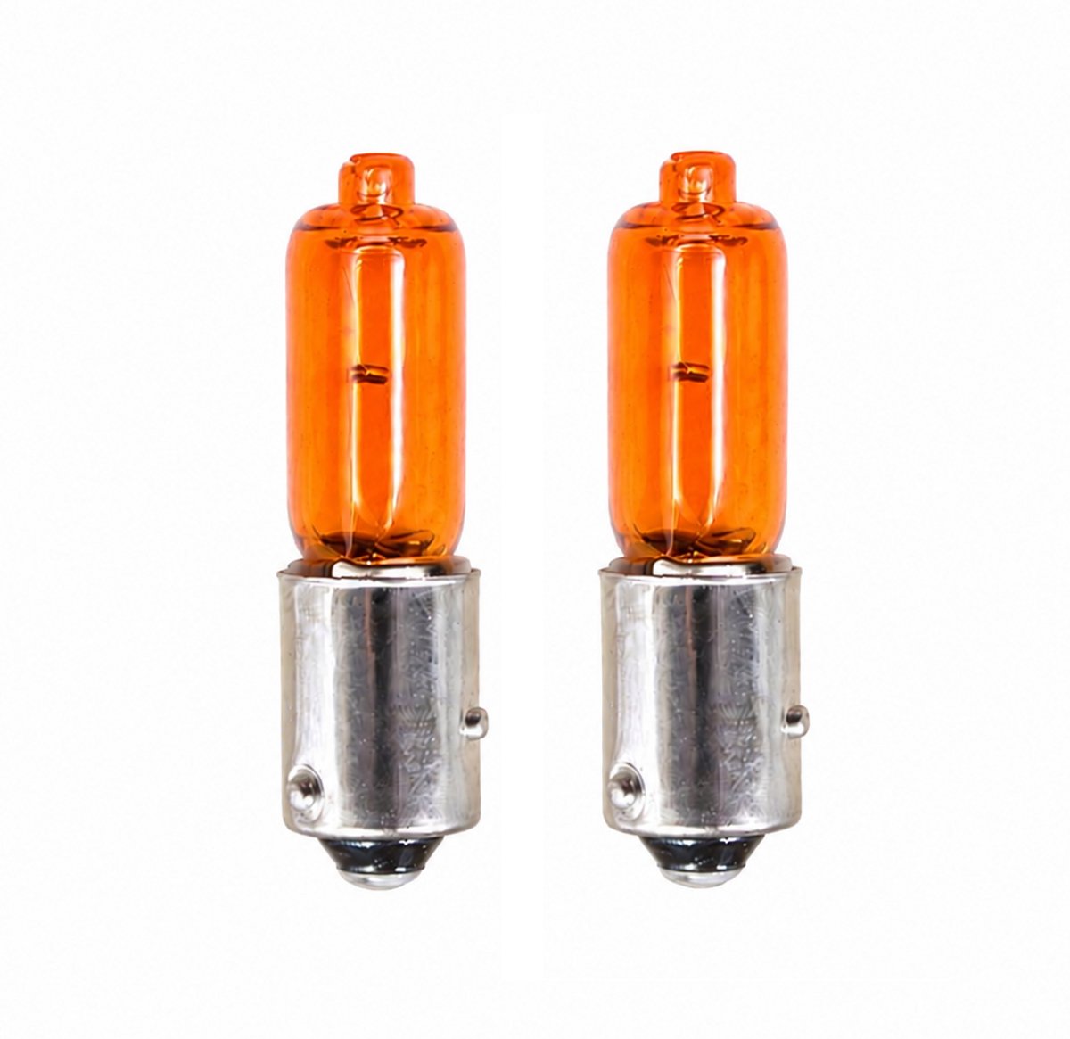 TLVX 2 stuks BAY9S HY21W Origineel Oranje Halogeen Lampen met Verspringende Bajonet Pennen - Knipperlichten - Auto Lampen - Orange/Yellow - 12V - 21Watt Draai fitting - HY21W Bayonet Halogen Lights (2 stuks)
