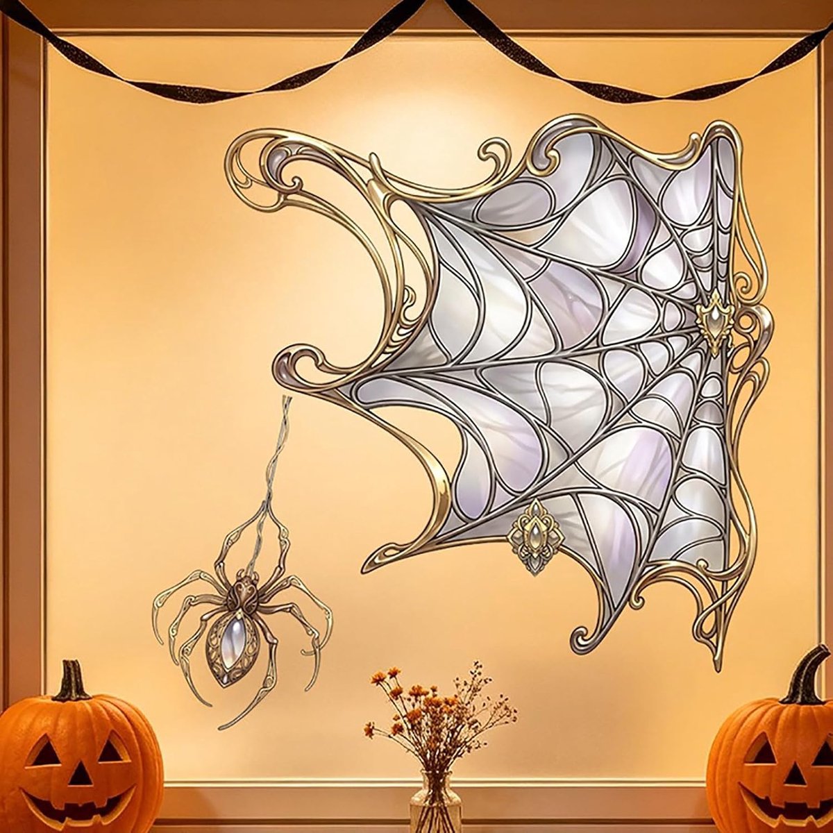 Raamstickers - Halloween Raamstickers Spinnen – Herbruikbare Halloween Raamdecoratie – Spinnenweb Raamstickers – Horror Decoratie - Voor Halloween Feest, thuisfeesten en raamdecoratie van glas - 30x30cm
