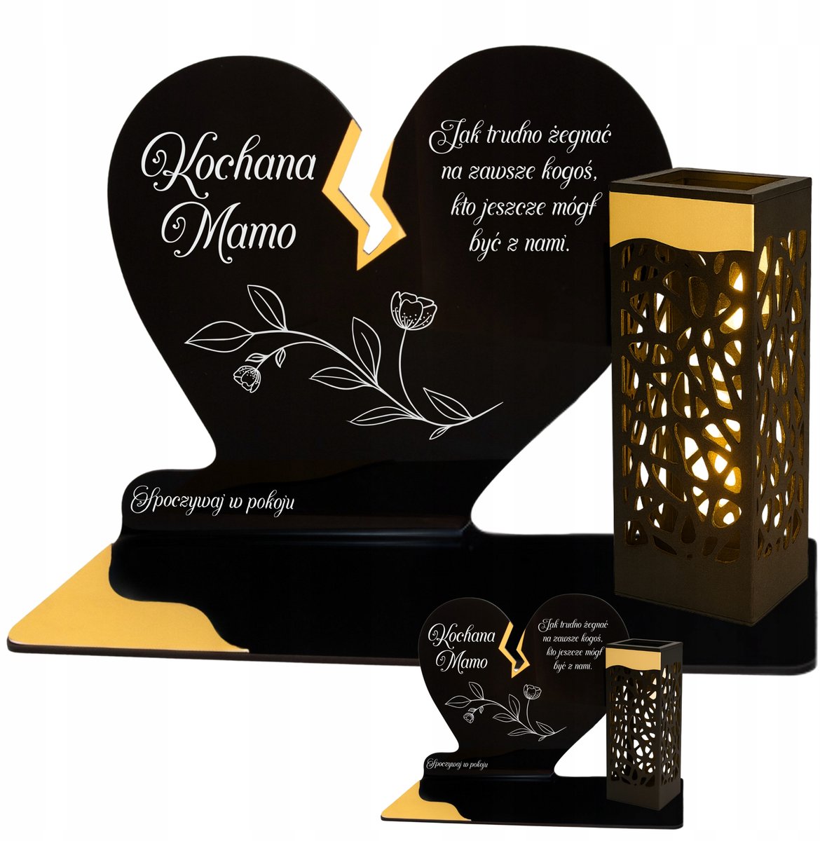 Zonne-graflichtje Hart voor Mama LED Goud - Elegante Grafdecoratie