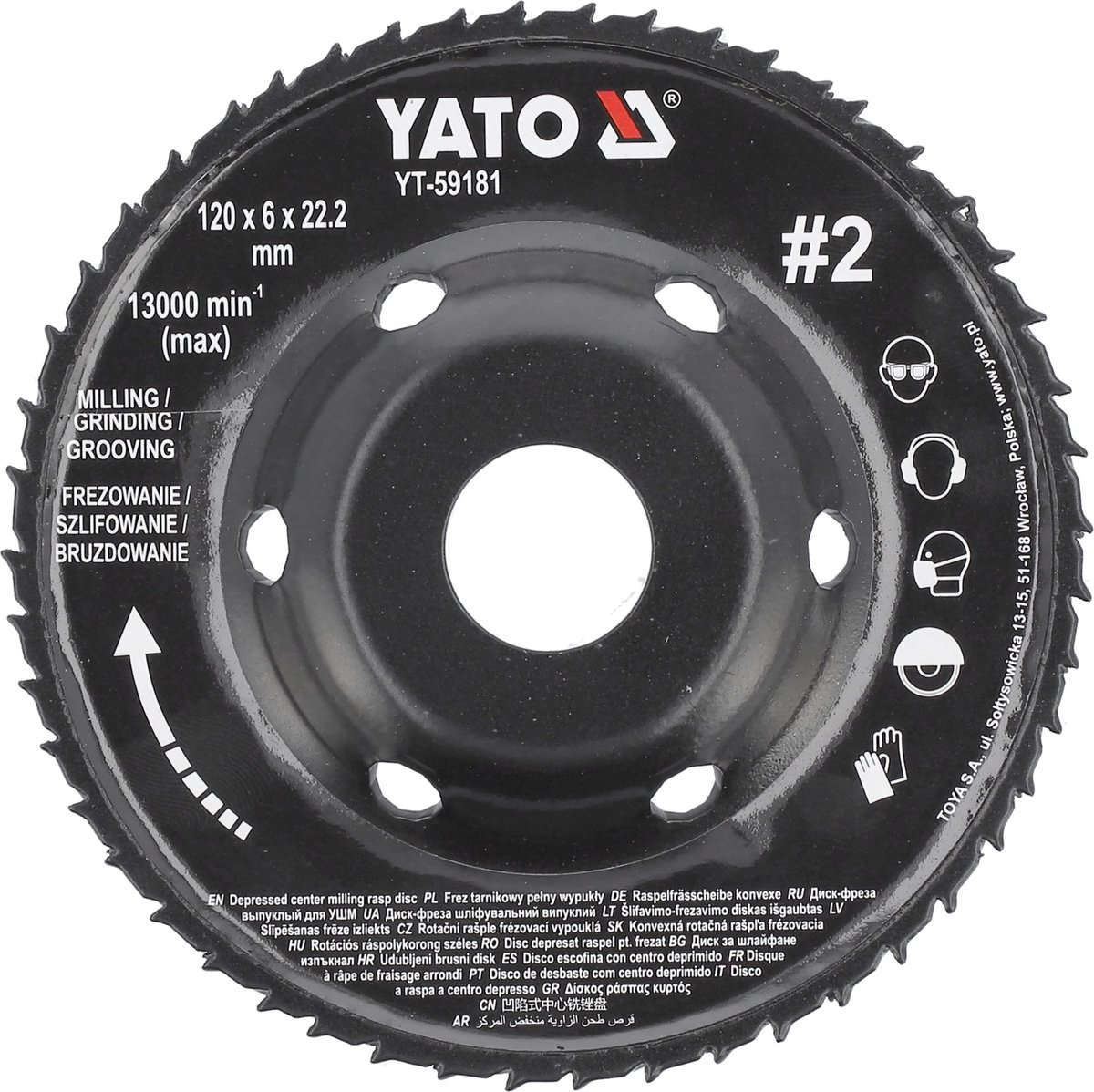 Universele Houtfreesschijf & Raspschijf voor Haakse Slijper - 120 mm - Asgat 22.2 mm - Max 13.000 RPM - Lichtgewicht Stalen Freesschijf voor Hout, Kunststof, Cellenbeton, Gipsplaat & Piepschuim - Houtsnijschijf