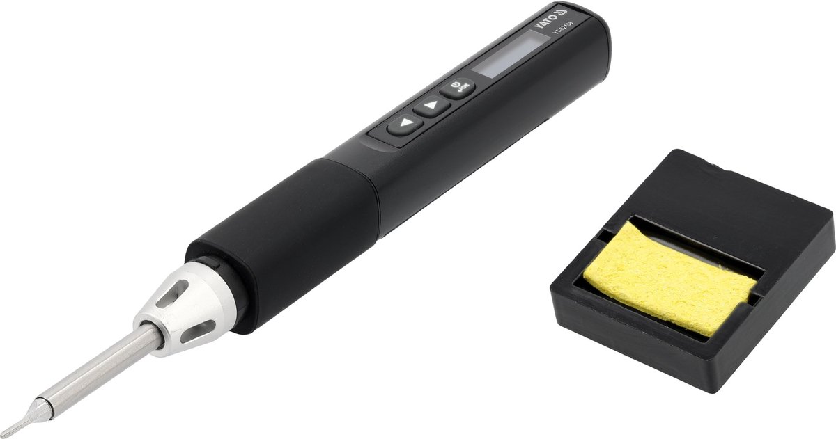 Draagbare USB-C Soldeerbout - T12 Soldeerpunt - 96W PD/QC Support (5-28V) - Met OLED Display & Temperatuurregeling (100°C - 450°C) - Inclusief T12-K Punt, Standaard & Kabel - Digitale Soldeerset voor Elektronica & Reparaties