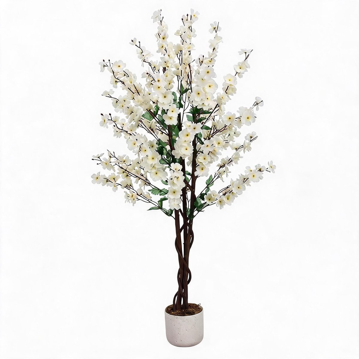 Danky Premium GarveeHome kunst winters pruimenbloem 120cm witte bloemen - luxe onderhoudsvrije decoratie woonkamer en entree