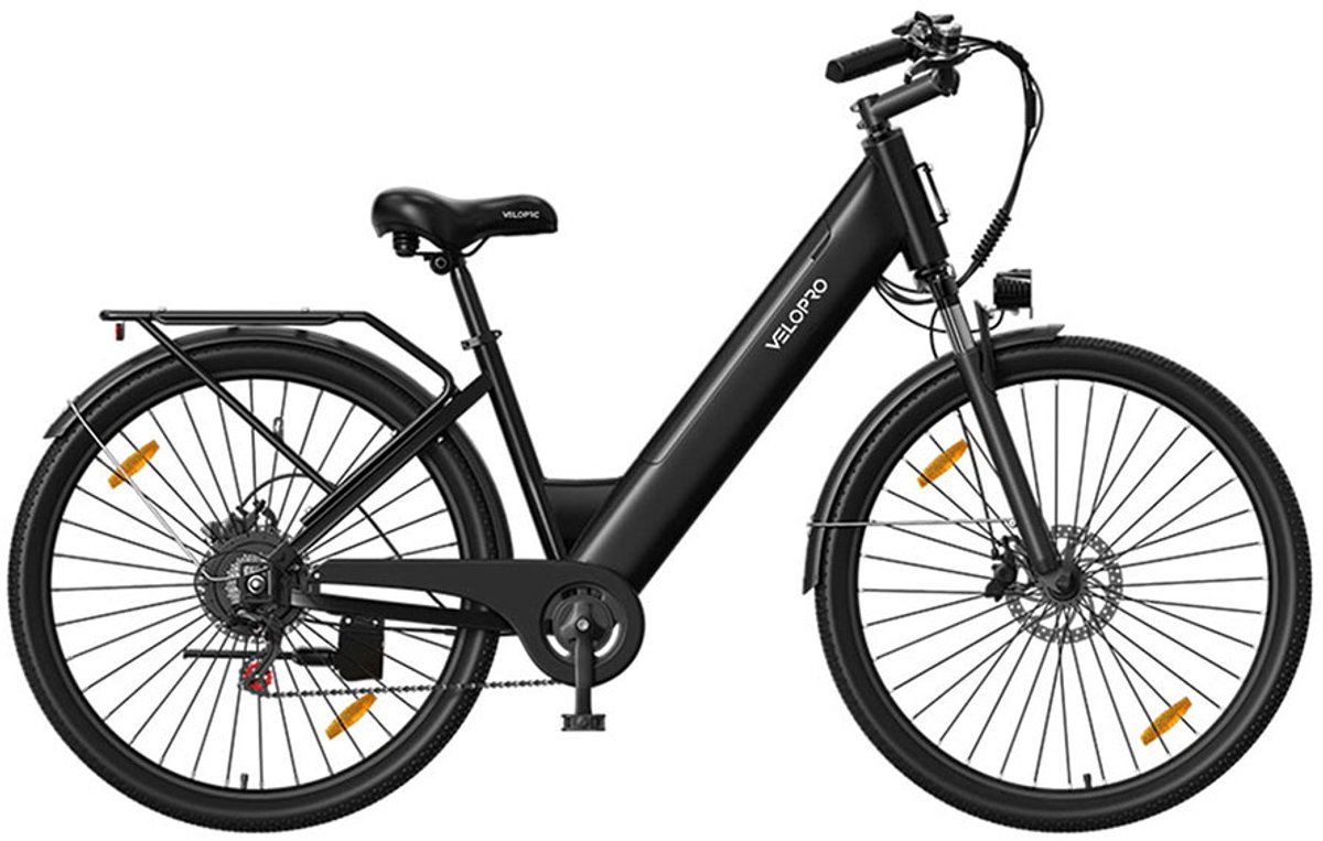 28 inch Elektrische Fiets - 250W Motor - 36V 13Ah Accu - Bereik tot 80km - Shimano 7-Snelheden - Max 25km/u - - Verende Voorvork -Elektrische stadsfietsen -Zwart thumbnail 2