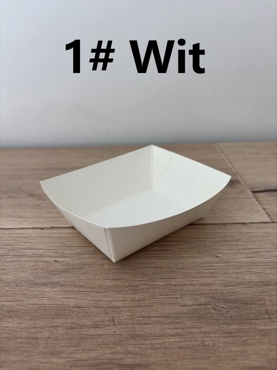 ATXANC 2400 Stuks Witte Frietbakjes 1# - Milieuvriendelijke Kartonnen Snackbakjes - Duurzame Wegwerp Frietschalen - 11,5 x 9 x 4 cm - Voor Friet, BBQ, Feestjes, Picknick & Take-away
