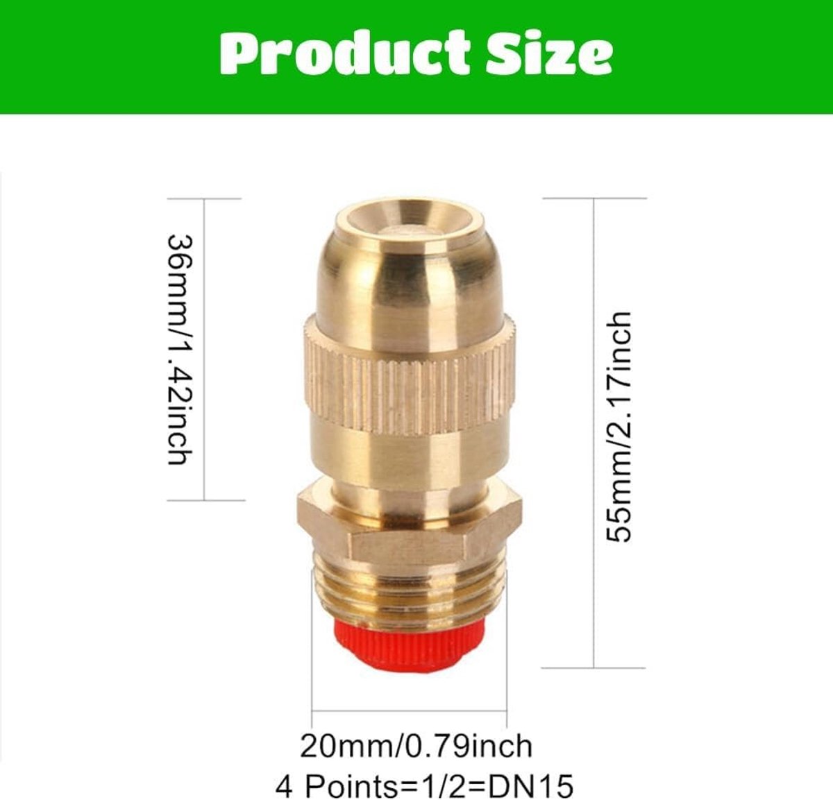 Verstelbare Watering Sprinkler Nozzles - Messing - G1/2 Buitendraad - Tuin en Gazons - Set van 2