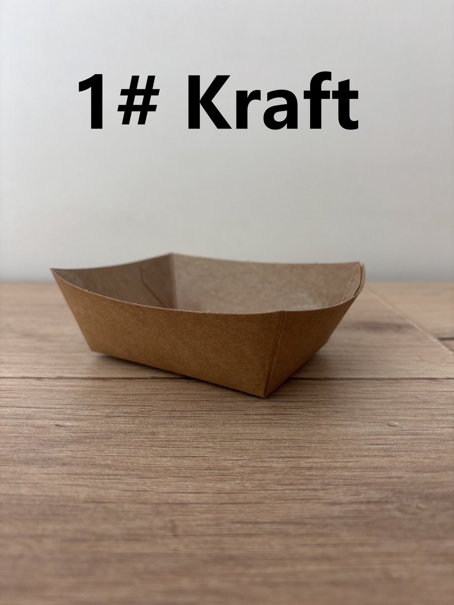 ATXANC 2400 Stuks Kraft Frietbakjes 1# - Milieuvriendelijke Kartonnen Snackbakjes - Duurzame Wegwerp Frietschalen - Bruin Kraft - 11,5 x 9 x 4 cm - Voor Friet, BBQ, Feestjes, Picknick & Take-away