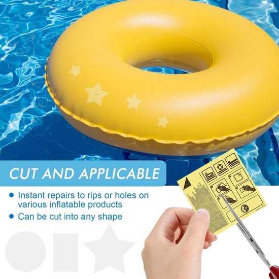 Set van 10 Waterdichte Reparatie Patches voor Opblaasbare Producten - Elastische Herstelplakken 6.5 x 6.5 cm voor Tent, Boot en Parasol Reparatie — afbeelding 4