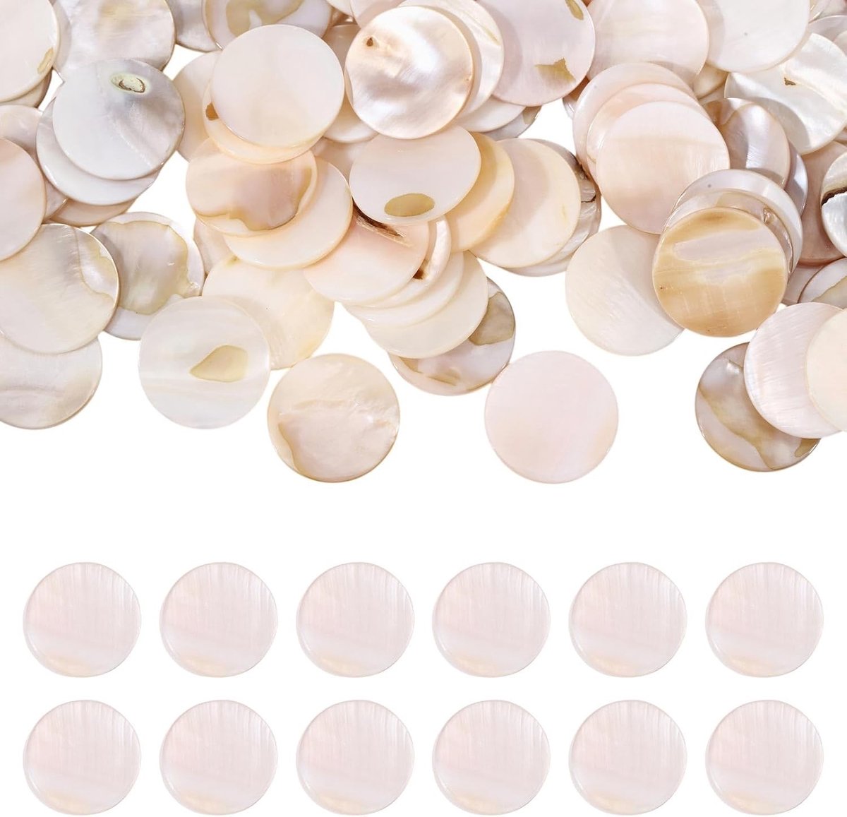 150 stuks Parelmoer Mozaïek Tegels 0,75 inch voor Woondecoratie, DIY Ambachten en Creatieve Projecten