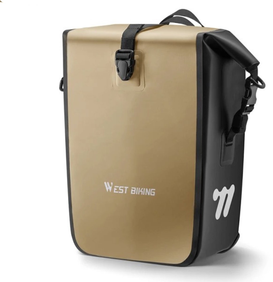 West Biking - Enkele Fietstas - Waterafstotend & Slijtvast - Met Anti-Slip Frame & Ontluchtingsventiel - Grote Capaciteit - 18L tot 28L - Beige
