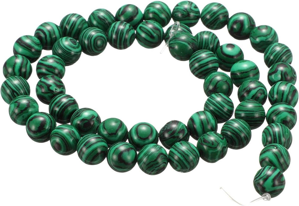 Kralen, 8 mm, malachiet, ronde sierstenen, echte gladde kralen, voor het maken van sieraden, armbanden, halskettingen, oorbellen, doe-het-zelf
