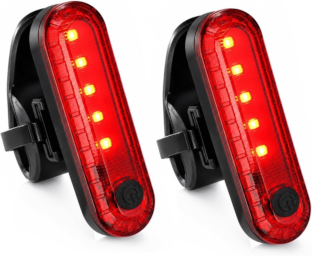 Fiets Achterlicht - Rood - USB Oplaadbaar - Waterbestendig en Duurzaam - Voor Fietsers