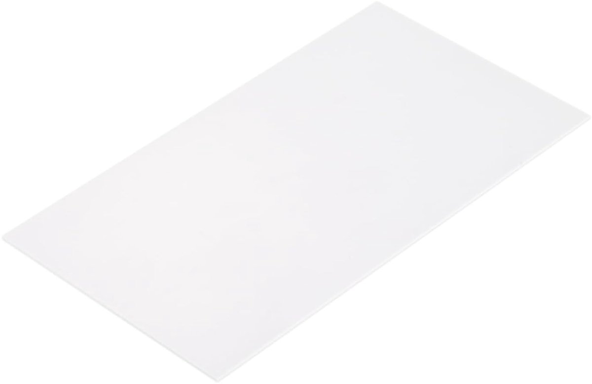 ABS kunststofplaat, 18x10cm ABS plaat 0,5mm dik voor knutselen, modelbouw, auto reparatie, wit