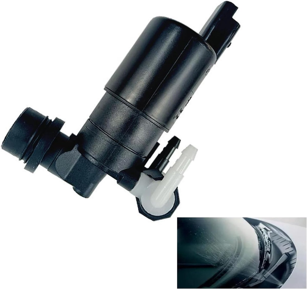 Ruitenwisserpomp compatibel met C2, C3, C4, C5, C8, 106, 207, 307, 308, hoogwaardig ABS-materiaal, eenvoudige installatie, OEM-onderdeelnummers 643475, 643492, 9641553880, snelle en effectieve
