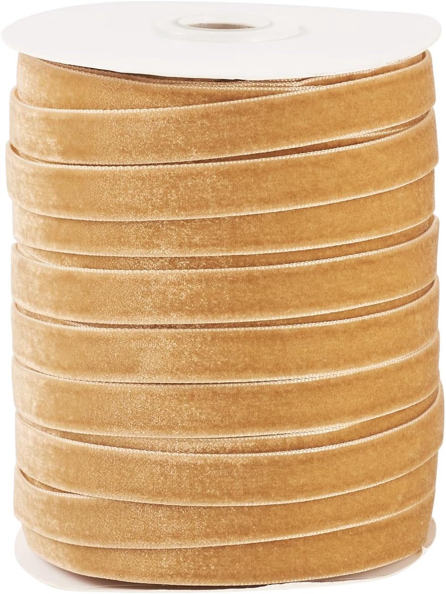 50 Yards enkelzijdig fluweel lint 9,5 mm 10 mm lint met pluisjes ambachtelijk lint decoratief fluweel lint voor cadeauverpakking feestdecoratie, Goldenrod