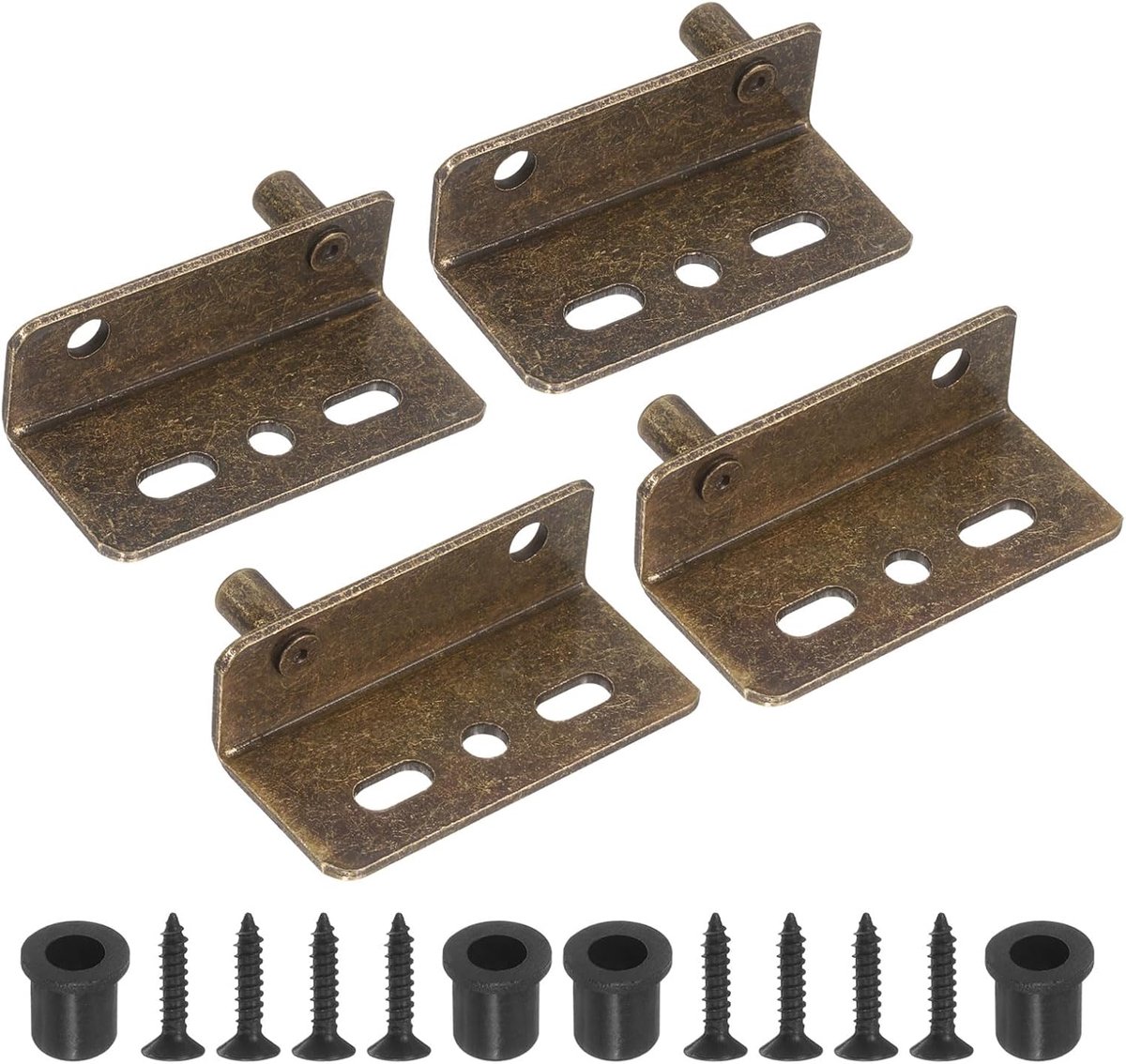 2SatZ Draailager scharnier, 40 x 18 mm, sterk ijzer, verborgen as, deurscharnieren met bussen, kit voor meubels, kasten, houten deuren, brons