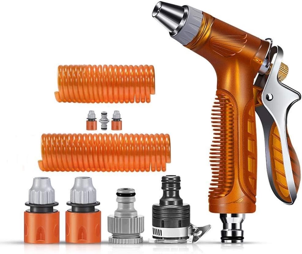 Tuinslang intrekbare slang met koperen hulpstukken/functie 8 de sproeier mondstuk/speciale hoge druk wassen waterstralen - voor tuin water geven, schoonmaken