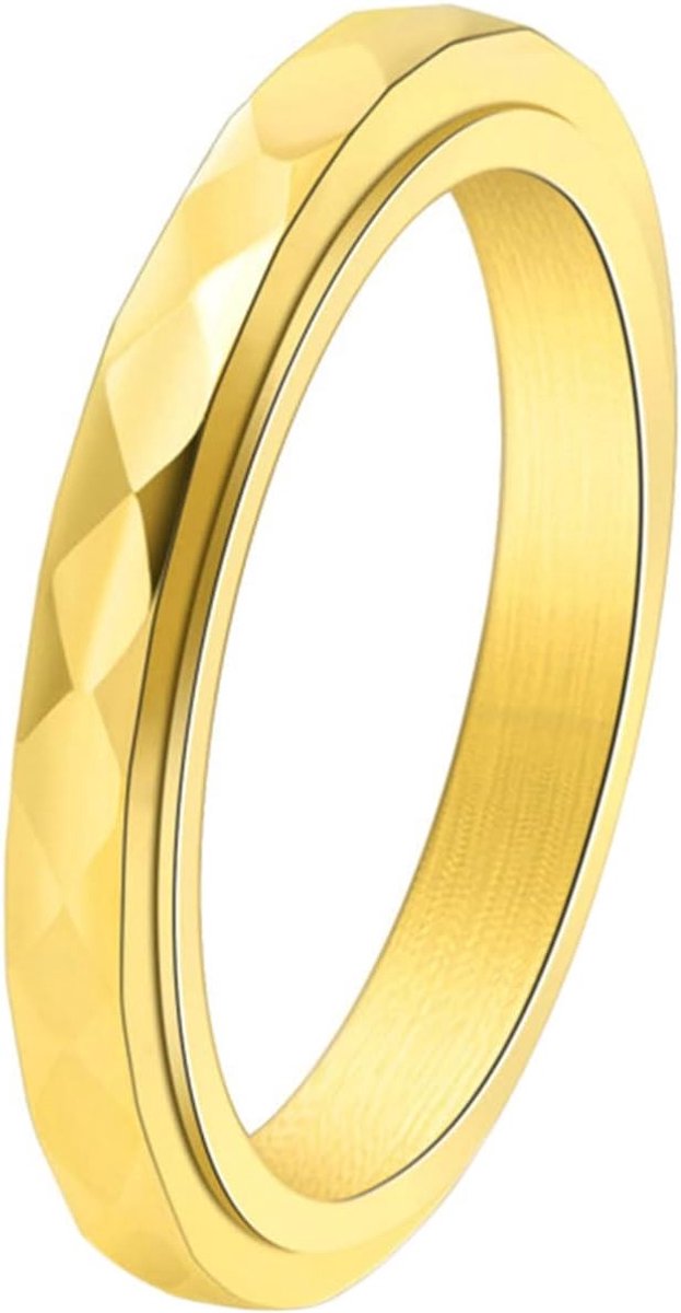 Ring, 3 mm titanium ring voor dames, geometrische spinner-ring, angst ring