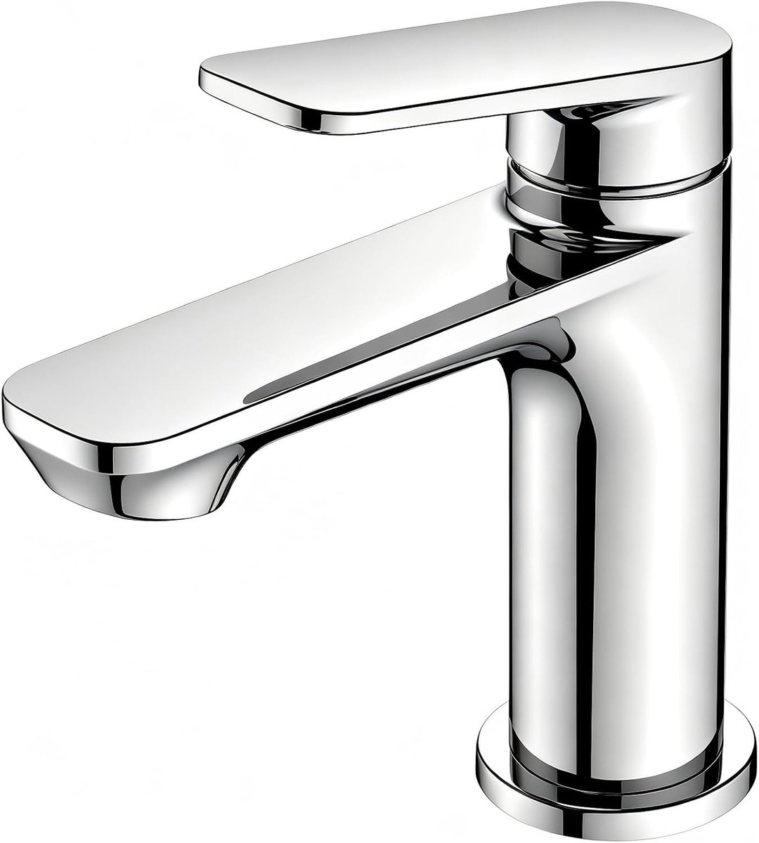 Badkraan wastafelarmatuur – eengreepsmengkraan van messing, waterbesparend en duurzaam, chroom