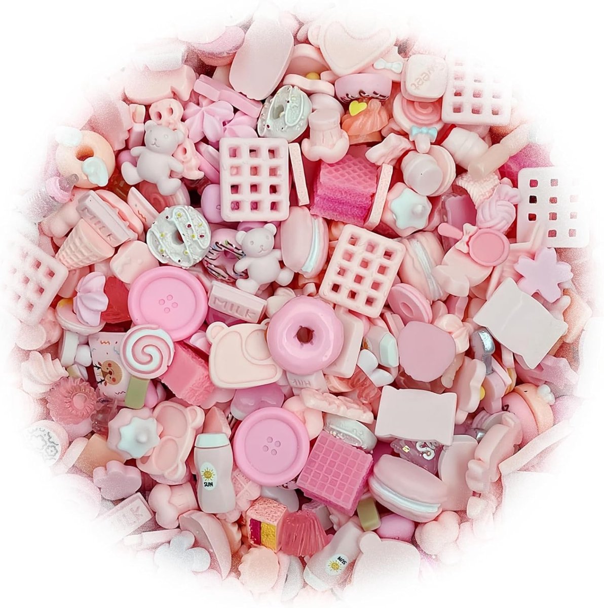 50 stuks schattige slijmbedels gemengde set hars flatback maken benodigdheden voor doe-het-zelf knutselen en ornament Scrapbooking kralen geassorteerd snoep fruitcakornament
