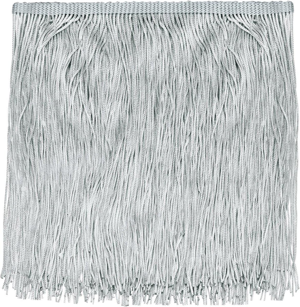 20,3 cm franjelint, franjes, polyester, voor knutselwerk, kleding, zilvergrijs