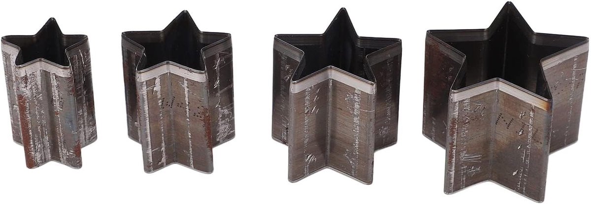 4-delige Pentagram Snijmal Gelegeerd Staal Lederen Snijmatrijs Set Lederen Ponsmatrijzenset met Opbergdoos voor Handwerk