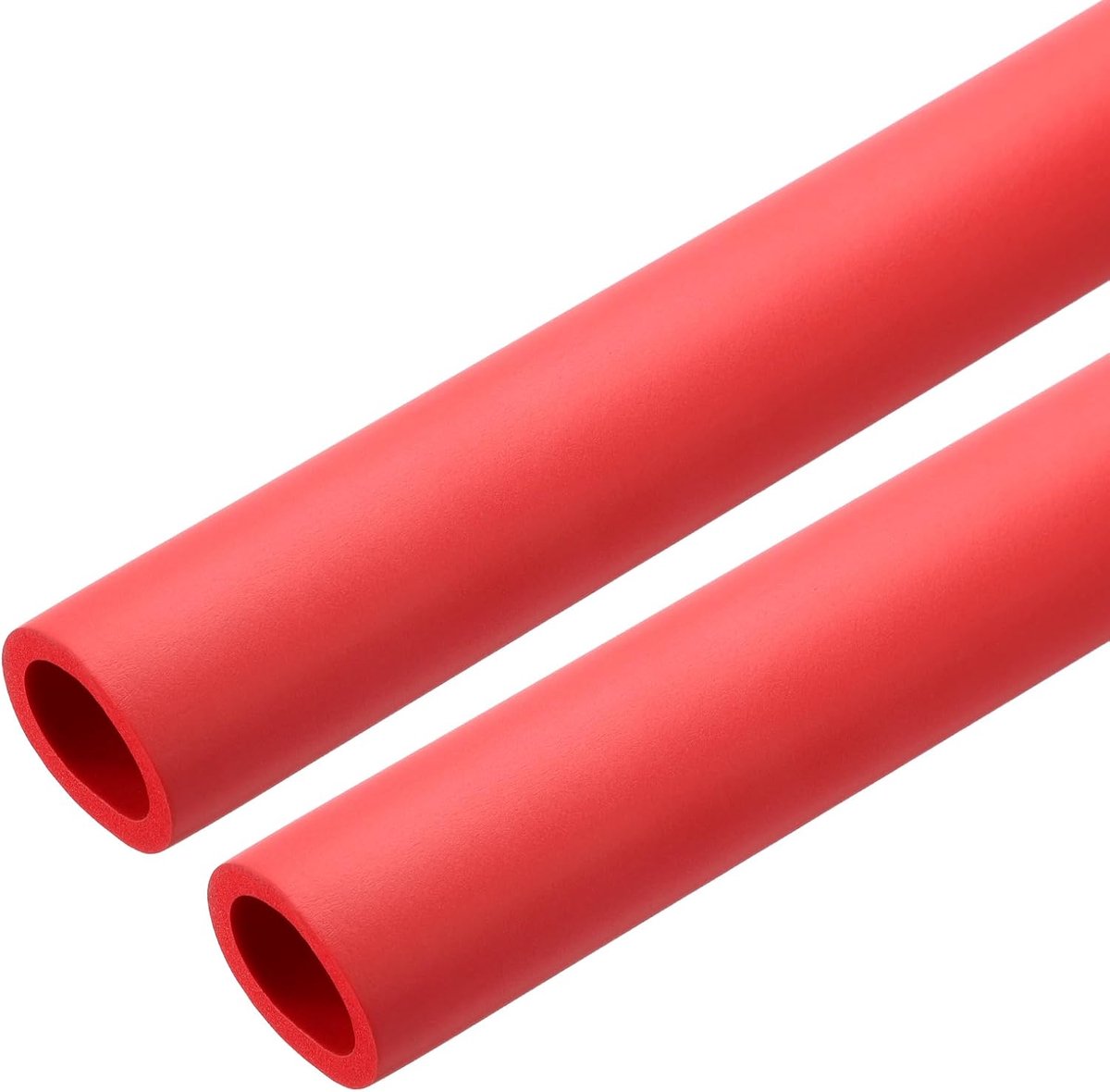 Buisisolatieslang, 2 stuks, 1 inch (25 mm) ID 1 5/16 inch (34 mm) OD-schuimslang voor gripondersteuning, rood
