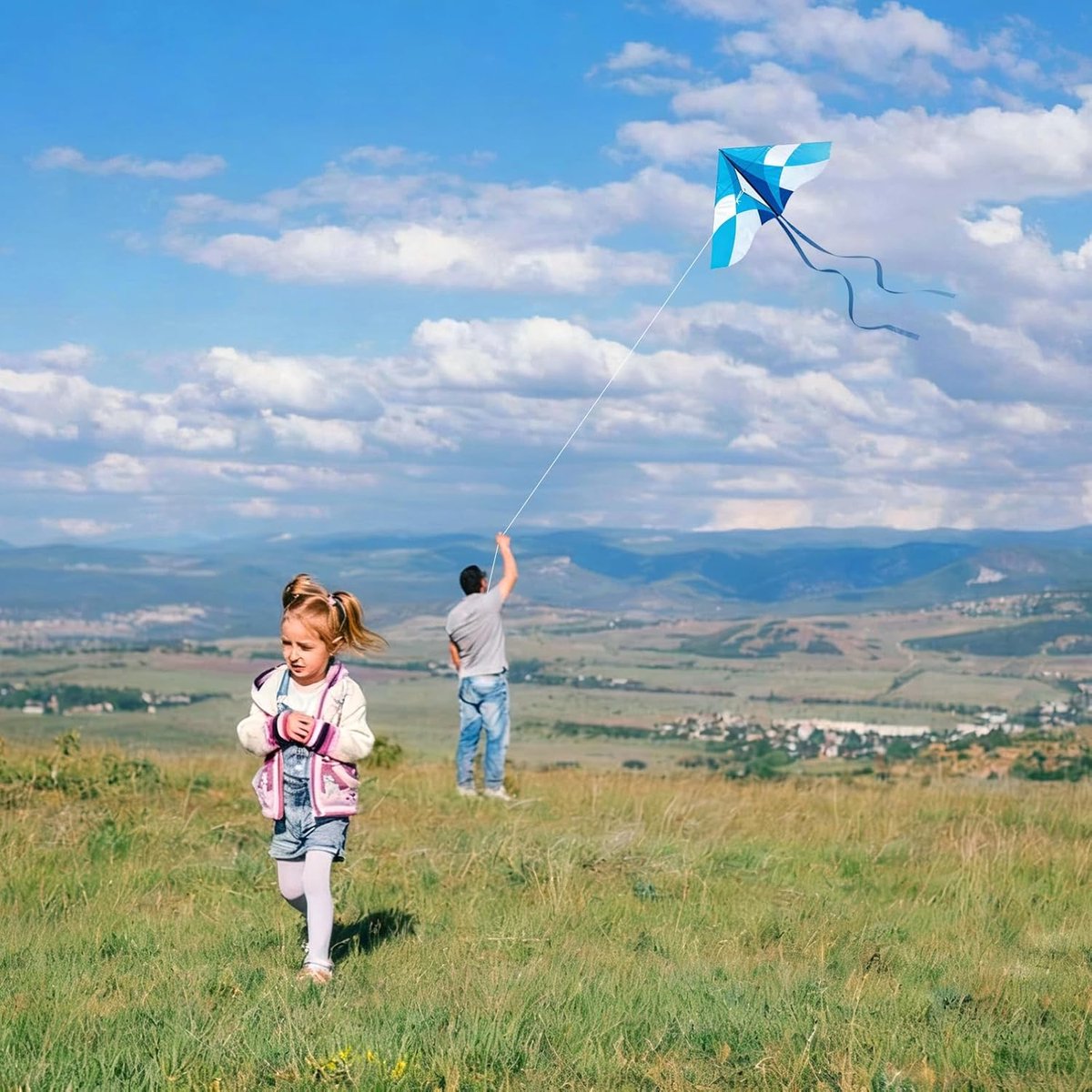 Kite for Kids Volwassenen, gemakkelijk te vliegen, beste Delta Kite voor beginners, peuters (blauw)