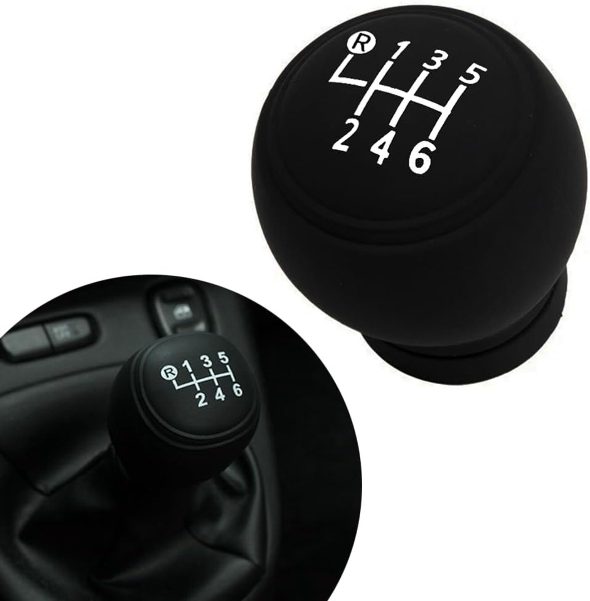 Versnellingspookknopafdekking voor auto, 5, 6 versnellingen, achteruit, rechts/links, zwart, van elastisch rubber, antislip, universele waterdichte afdekking voor auto, bestelwagen,