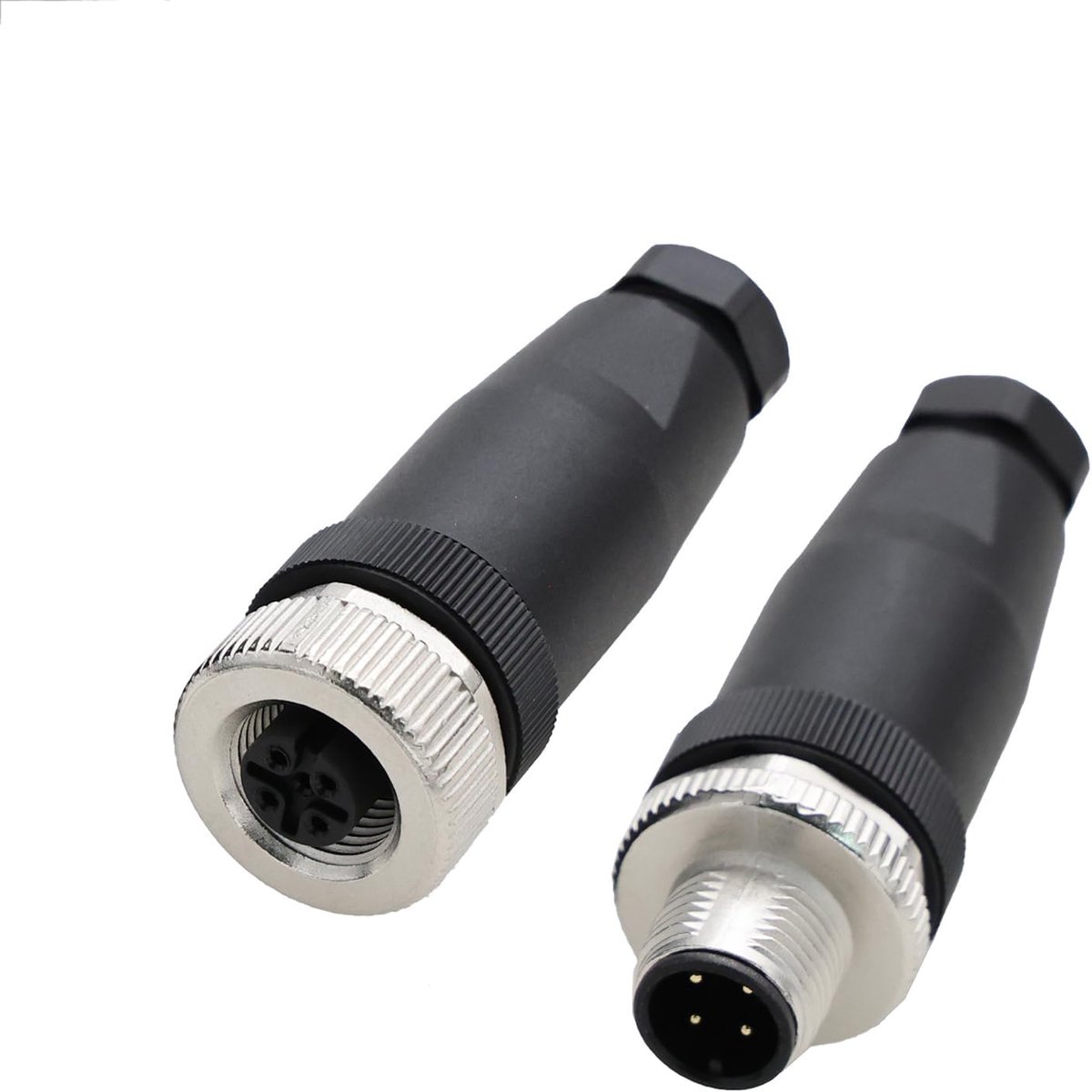 M12 4-pins Power 250 V 4 A vrouwelijke stekker, schroef, A-gecodeerd, waterdicht, onafgeschermd, cirkelvormig, 12 mm vergrendelingsdraad voor industriële automatiseringssensor