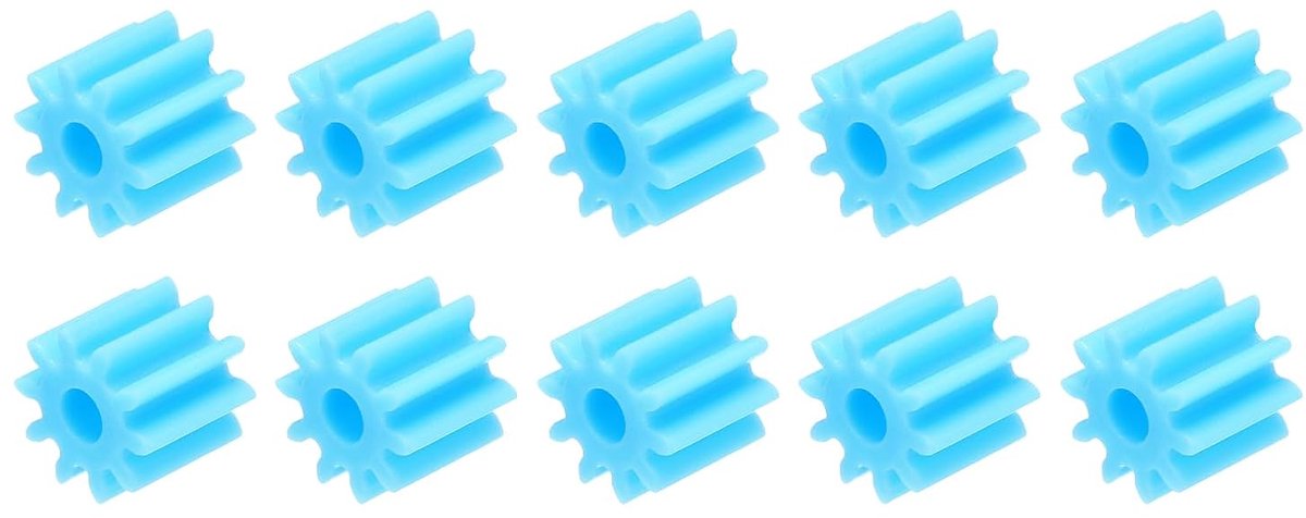 10 stuks kunststof transmissie, 10 tanden, model van kunststof met versnellingsbak, as 102AA reductielaandrijving voor doe-het-zelf robot model auto RC, blauwe module 0,5