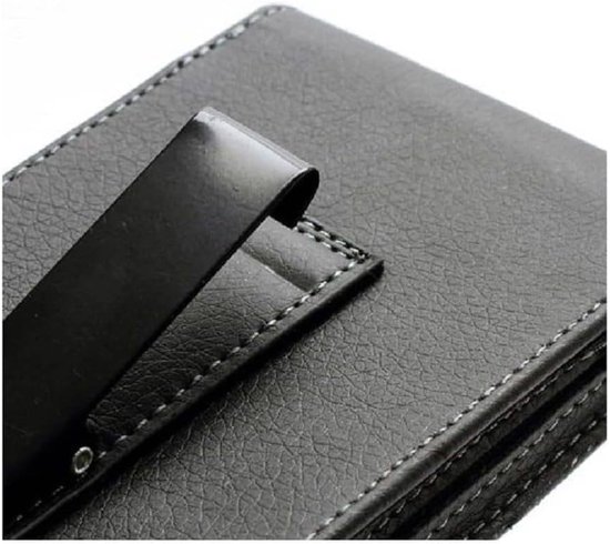 Riemclip Metaal Synthetisch Leer Verticaal voor Gionee M15 (2021) - Zwart — afbeelding 5