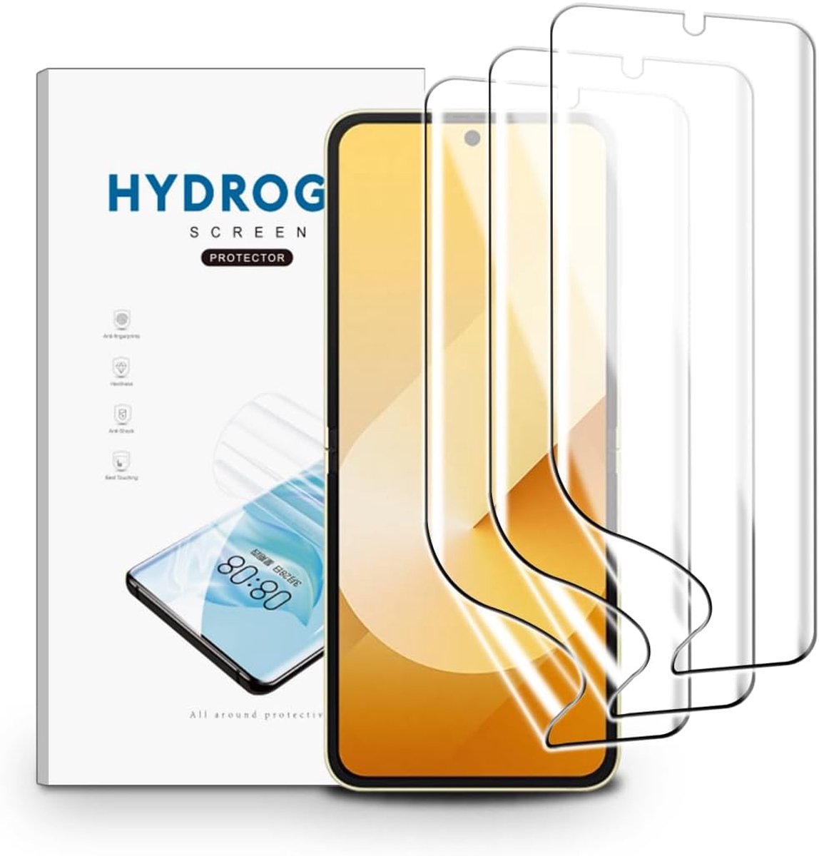 Schermprotector voor Samsung Galaxy Z Flip 6, 3 Stuks Schermbeveiliging Ultra Helder, TPU Flexibele Beschermende Zachte Film, Krasvast