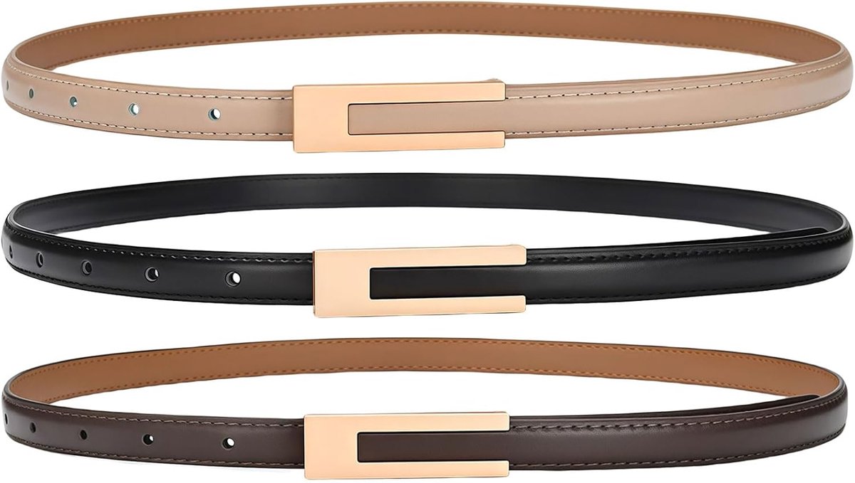 Riemen voor dames, damesaccessoires, skinny riem, jurk jeans gesp dunne tailleriem, skinny riem met metalen gesp voor vrouwen, dames, jeansjurken, kostuumjas