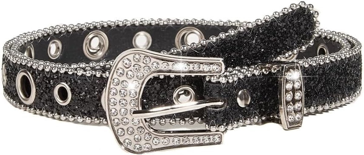 Damesriem met strasssteentjes, modieuze elegante strassriem, damesriem met strasssteentjes, voor jeans, shorts, broeken, zomerjurk met legering gesp
