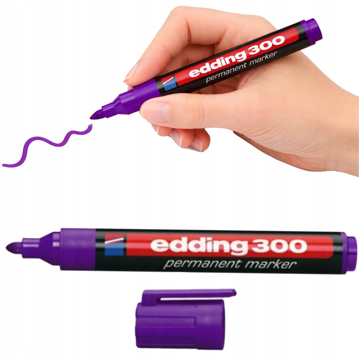 Edding Permanent Marker Fioletowy, 1,5-3 mm, sneldrogend, vervaagt niet