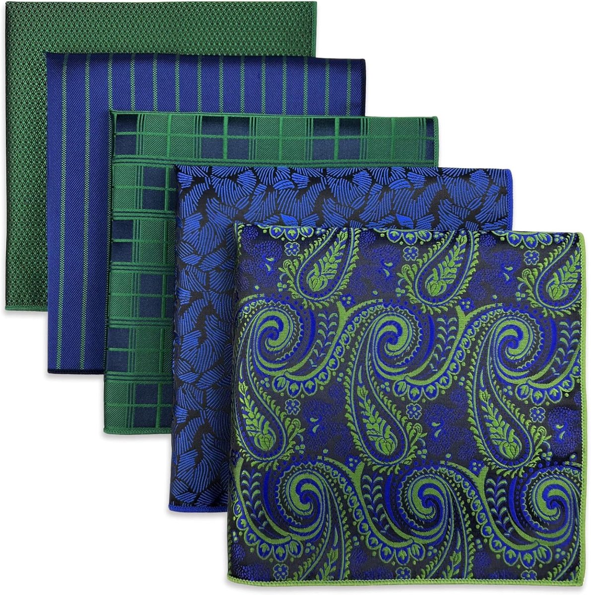 SHLAX&WING 5 stuks geassorteerde heren pochet zakdoeken set Pochetten voor heren