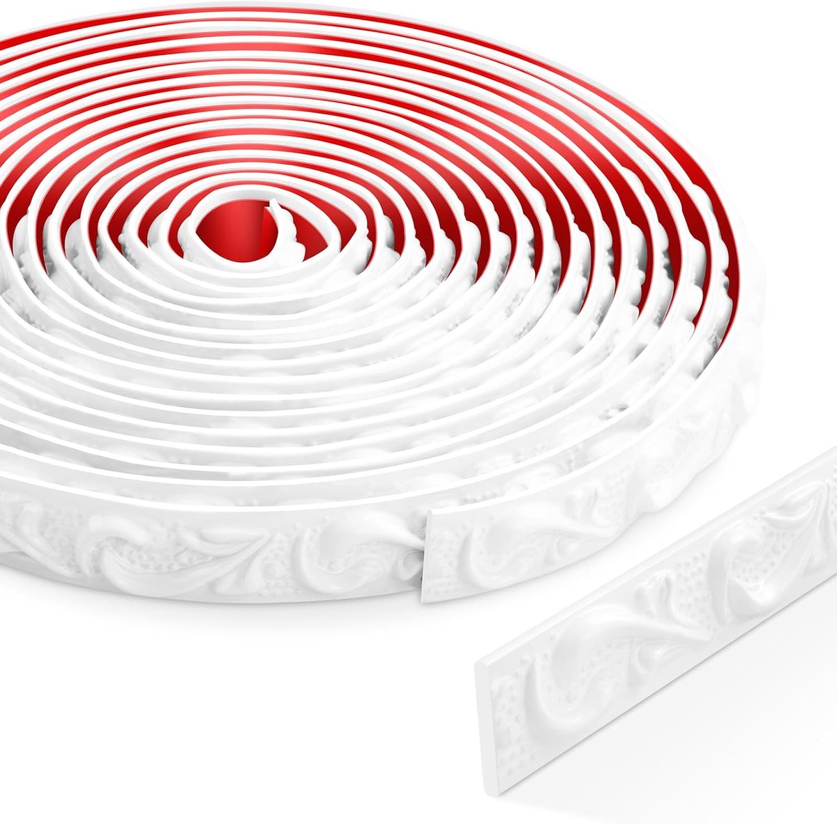 Sierlijst, 6 meter, 3D-wanddecoraties, stickers voor spiegellijsten, deurkozijnen, plafonds, woondecoratie (wit)