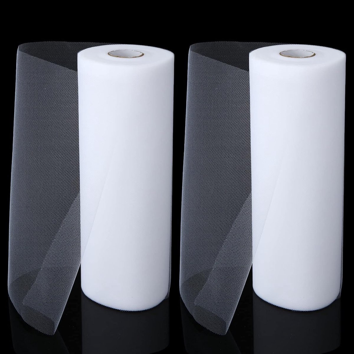 2 stuks tule rol wit, 91 m x 30 cm, tule stoffen rol voor jurken, bruiloften, rokken, decoratie, verpakking