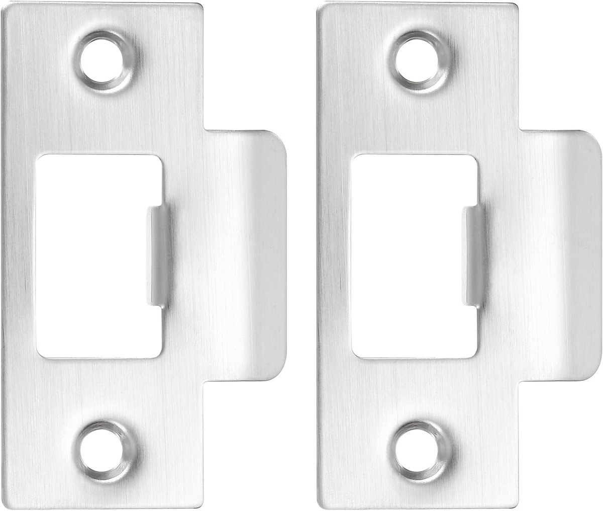 2-3/4" deurslot slagplaat, 2 stuks roestvrijstalen T-slagplaat deurslot slagplaat, deur achterpaneel voor interieur buitendeur gebruik (groot gat), zilver