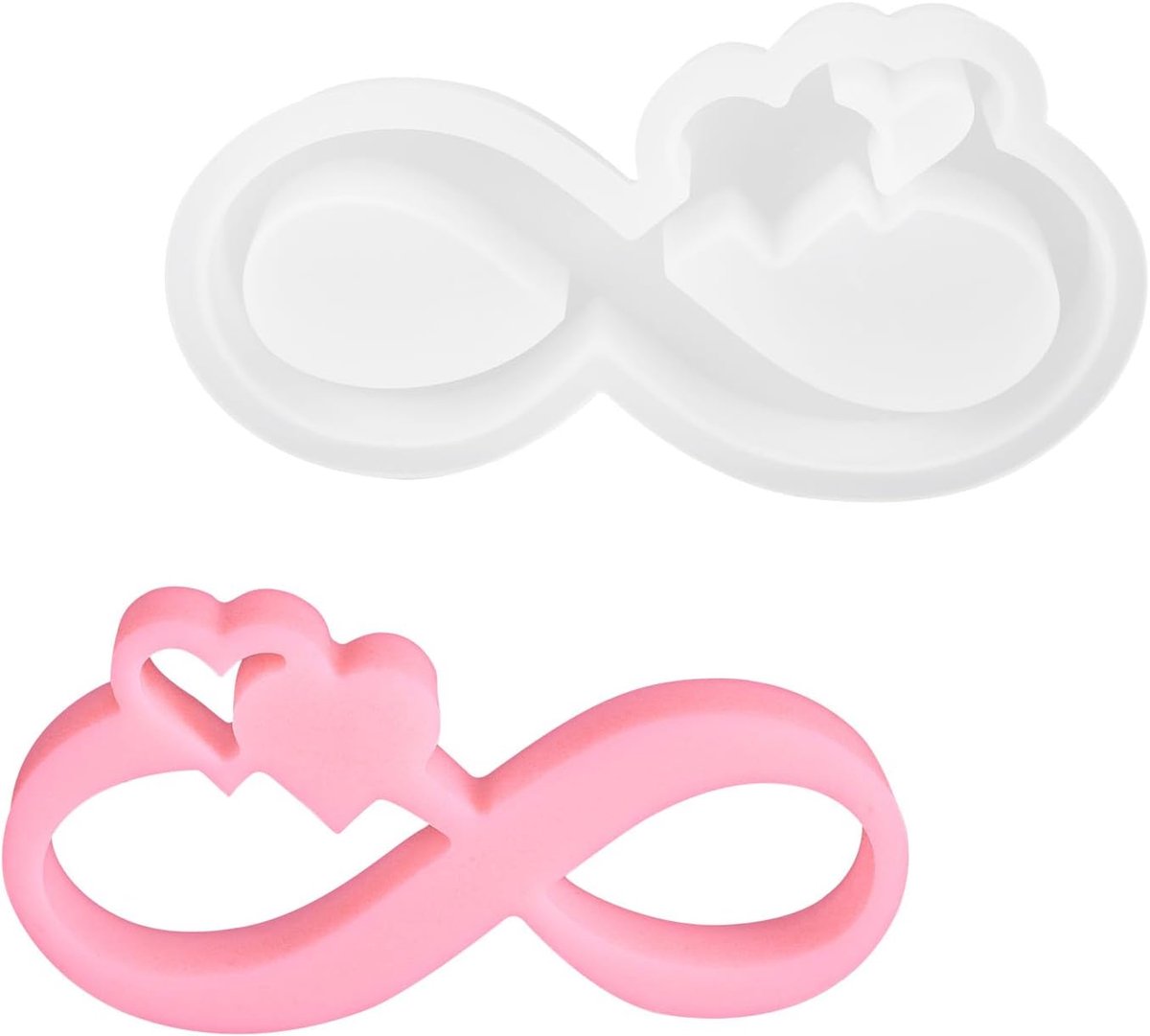 Vorm hart voor het modelleren van gipsverband, siliconen gietvormen voor gipskaarssokkel, gietvormen siliconen voor bruiloften, Moederdag en Valentijnsdag kaarshouder vorm (ribbon)