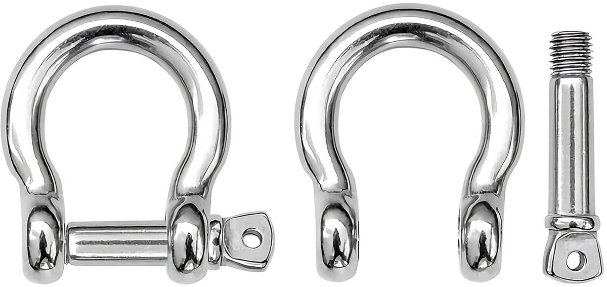 Zwaar Werk Berekend Keten Sluiting Roestvrij Hijslast Pin Beugel Boog Marinier Ring Boeien Staal Schroef Buitenshuis M8 400kgf 4Stuks