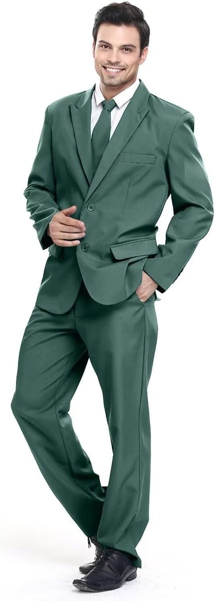 Herenkostuum voor feestjes, Kerstmis, normale pasvorm, feestkostuums, Kamaieu inclusief broek en stropdas