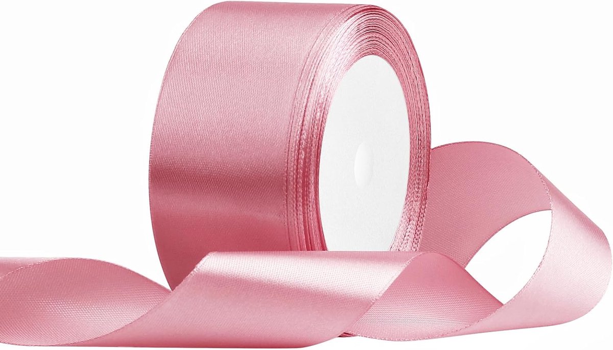 Lint 40 mm breed roségoud, 22 meter cadeaulint, stoffen lint voor bruiloftsdecoratie, cadeauverpakking, knutselen, feestdecoratie