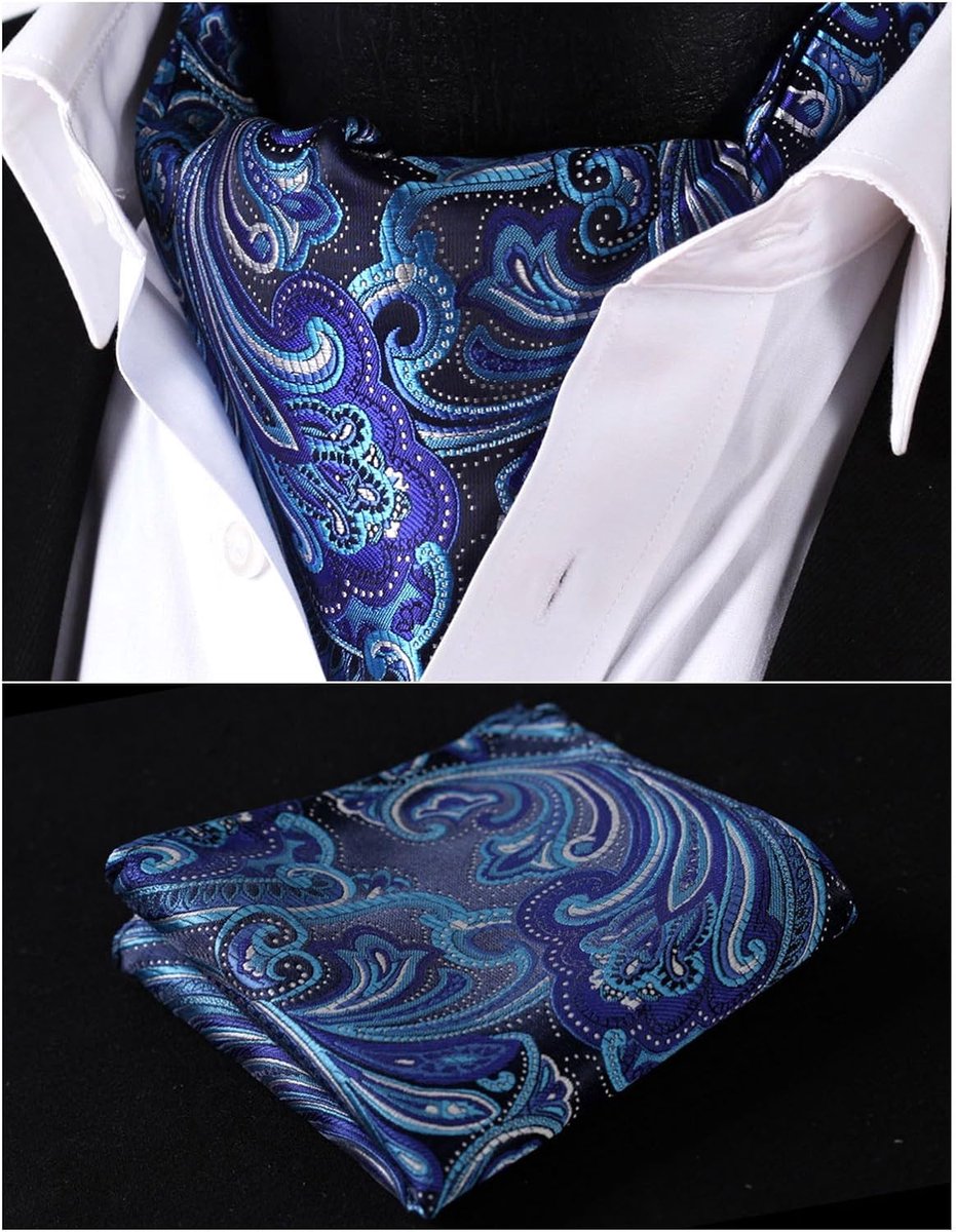 Stropdassjaal voor heren, bruiloft, stippen, halsdoek, zakdoek, paisley, business, ascot, stropdas en pochet set