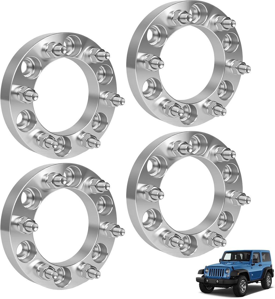6 x 139,7 mm spoorverbreder, 4 stuks 30 mm spoorplaten voor 1999-2025 Silverado Sierra 1500 Yukon 2019 & Ram 1500 & Chevy GMC Cadillac, M14 x 1,5 staande bouten en naafgat 108 mm