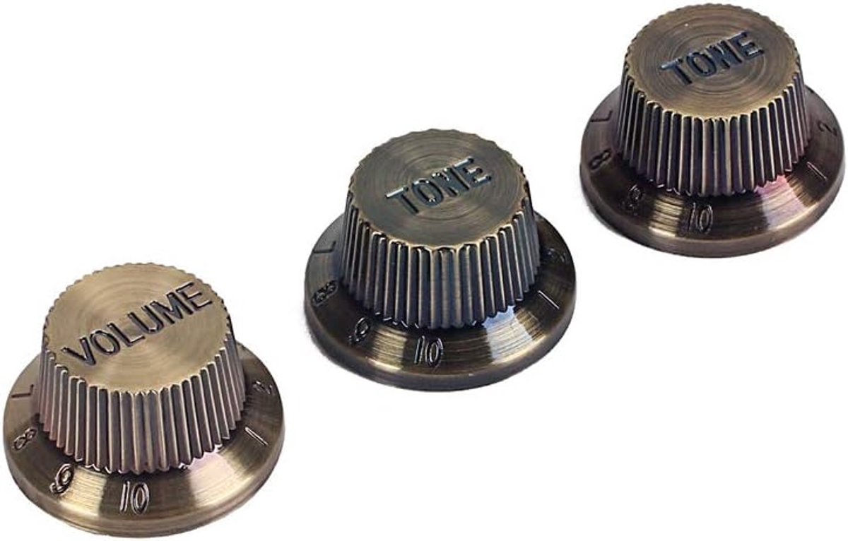 Bronzen gitaar contral knoppen,Top Hat Bell Knoppen Push On Gitaar Bass Knoppen Voor 5.8Mm Potten