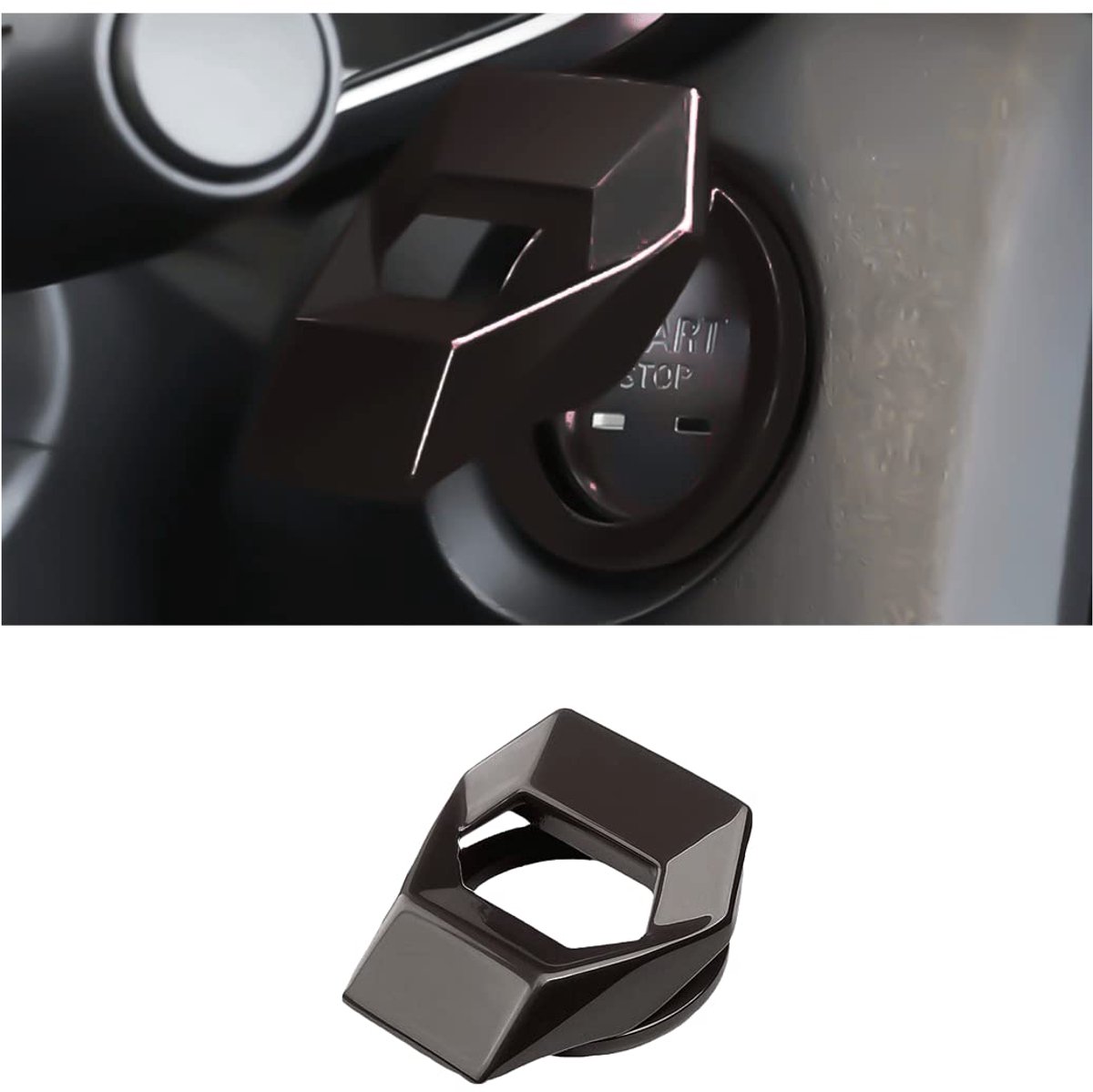 To Start Cover, Motor Start Stop-Knop, Universeel voor de meeste auto's (Gunmeta Black)