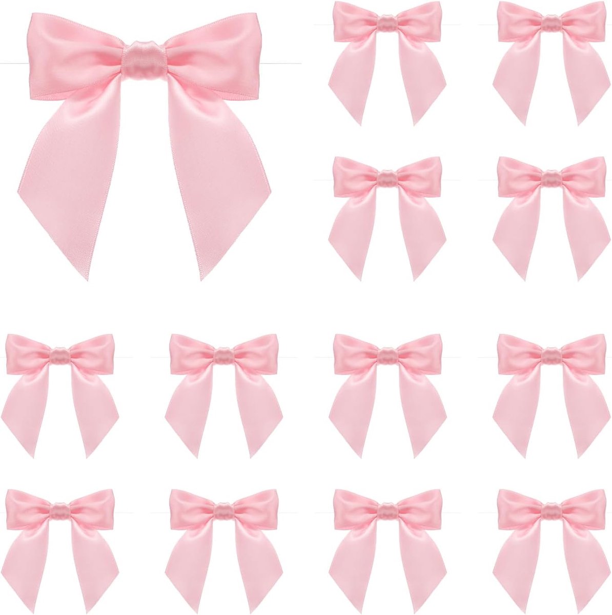 Strikken, decoratie, satijnen lint, 11,4 cm, mini-strikken, cadeaustrikken voor knutselwerk, doe-het-zelf, snoepzakjes, bruiloft, feestzakjes, dieproze